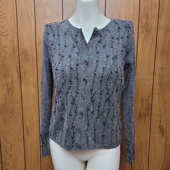 Jaclyn Smith Silk/Angora Button down Sweater Small - Picture 1 of 6